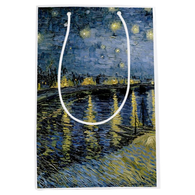  Starry Night  Vincent  van Gogh     Medium Gift Bag (Front)