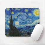 Starry Night | Vincent Van Gogh Mouse Pad<br><div class="desc">Starry Night (1889) by Dutch artist Vincent Van Gogh. Original artwork is an oil on canvas depicting an energetic post-impressionist night sky in moody shades of blue and yellow. 

Use the design tools to add custom text or personalise the image.</div>