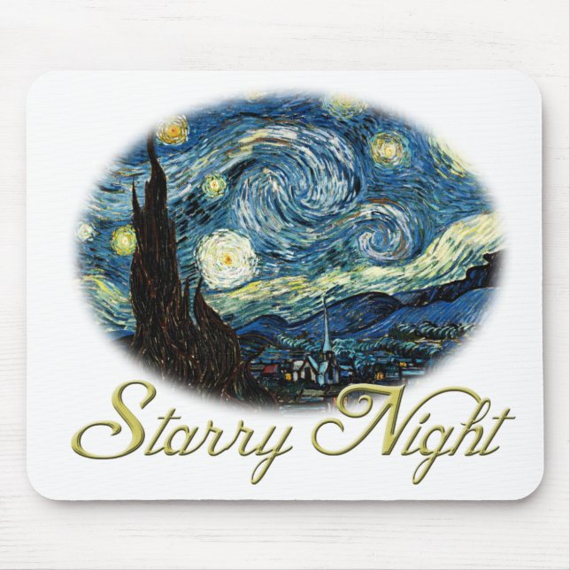 Starry Night, Vincent Van Gogh. Mouse Pad (Front)