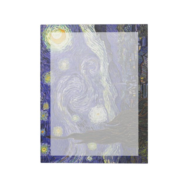 Starry Night, Vincent Van Gogh. Notepad (Rotated)