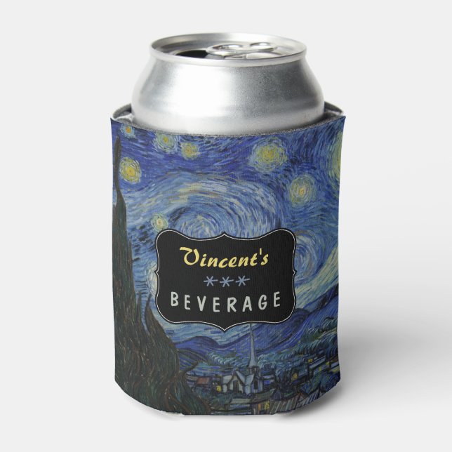 Starry Night Vincent van Gogh Painting Custom Can Cooler (Can Front)