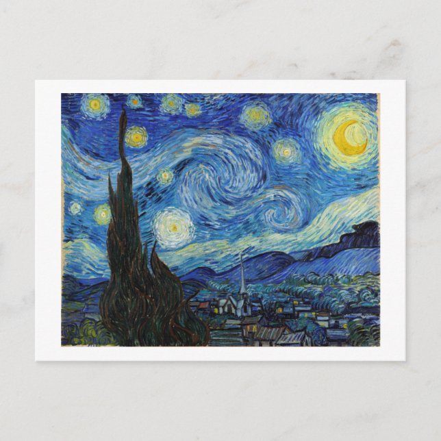 Starry Night, Vincent van Gogh Postcard (Front)