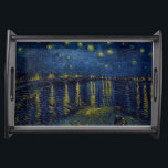 Starry Night, Vincent van Gogh Serving Tray<br><div class="desc">Vincent Willem van Gogh (30 March 1853 – 29 July 1890) was a Dutch post-impressionist painter who is among the most famous and influential figures in the history of Western art. In just over a decade, he created about 2, 100 artworks, including around 860 oil paintings, most of which date...</div>