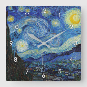 Starry Night, Vincent van Gogh Square Wall Clock
