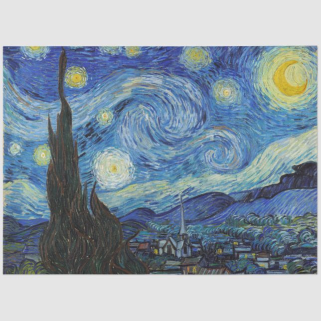 Starry Night, Vincent van Gogh Tissue Paper (Front)