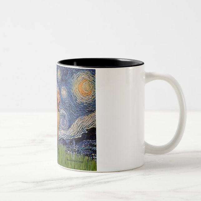 Starry Night - -Viszla 2 Two-Tone Coffee Mug (Right)