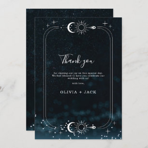 Starry Night Wedding Celestial Thank you card