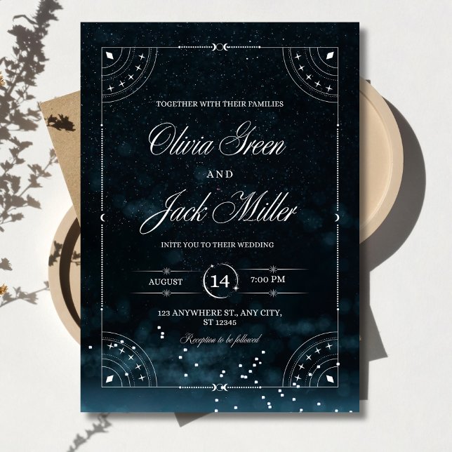 Starry Night Wedding Celestial Under The Stars  Invitation (Creator Uploaded)