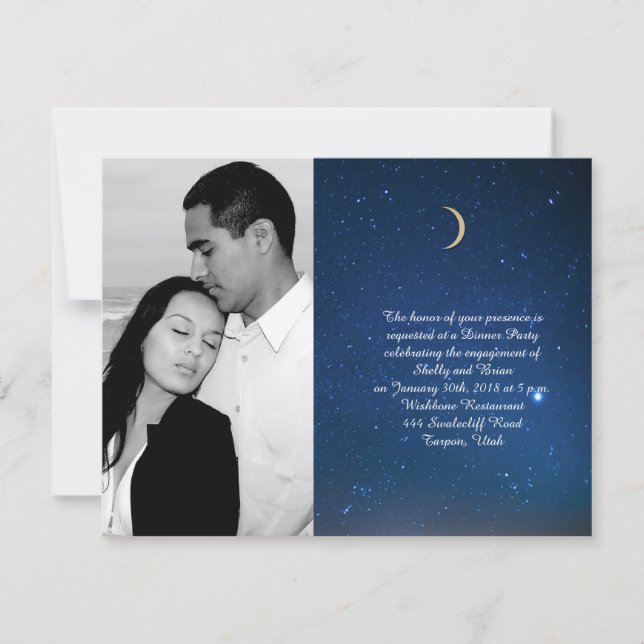 Starry Night Wedding Engagement Invitation (Front)
