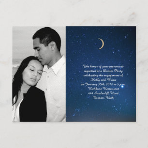 Starry Night Wedding Engagement Invitation