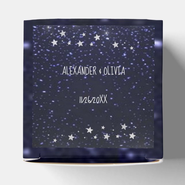 Starry Night Wedding Favour Box (Top)