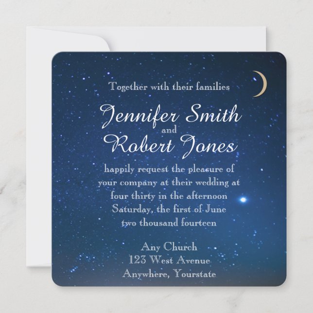 Starry Night Wedding Invitation (Front)