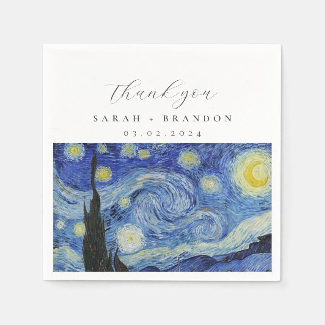 Starry night wedding  napkins (Front)