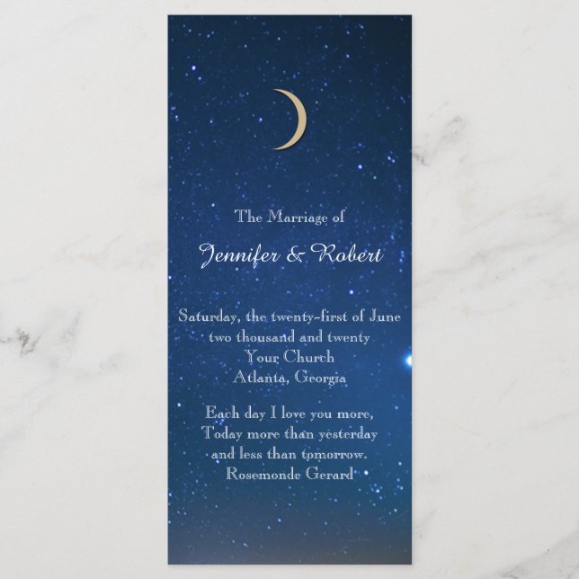 Starry Night Wedding Program (Front)