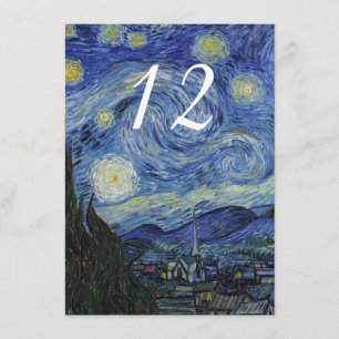 Starry Night Wedding Reception Table Number