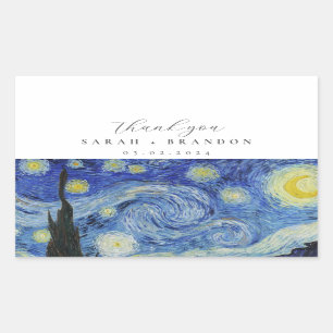 Starry Night Wedding Rectangular Sticker
