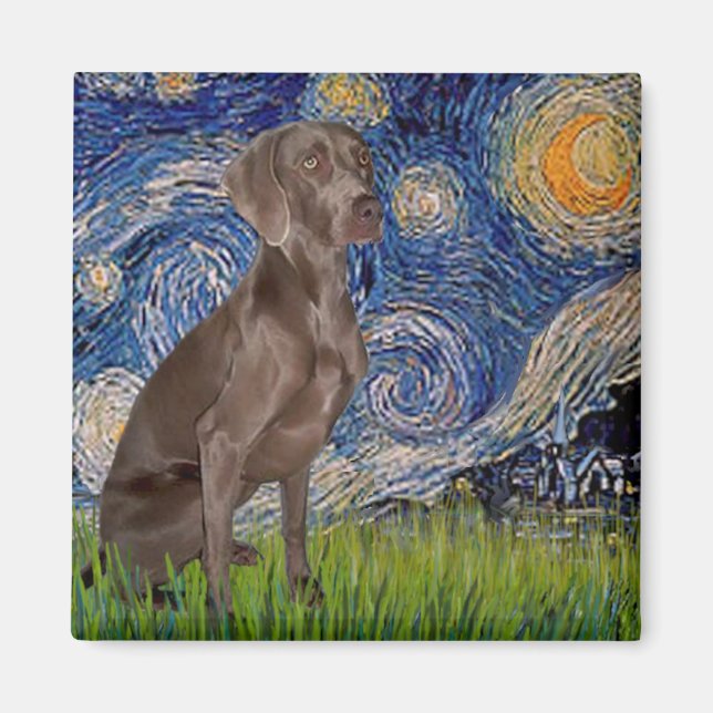 Starry Night - Weimaraner (Z) Magnet (Front)