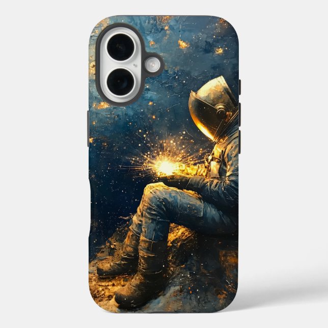 Starry Night Welder - Cosmic Welding Art Case-Mate iPhone Case (Back)