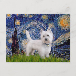 Starry Night - Westie 10 (L) Postcard