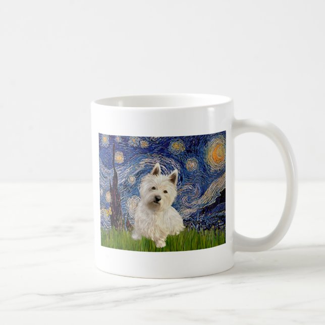 Starry Night - Westie 1 Coffee Mug (Right)