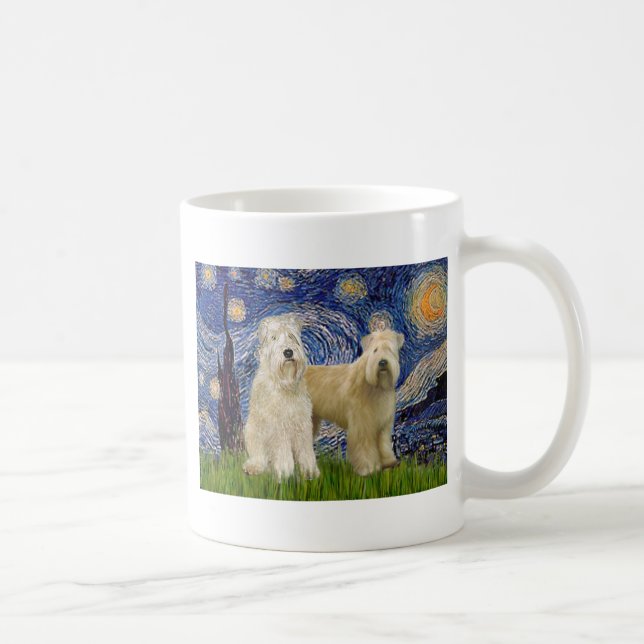 Starry Night - Wheaten Terriers (two) Coffee Mug (Right)