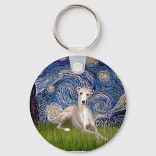 Starry Night - Whippet #2 Key Ring