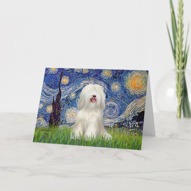 Starry Night - White Tibetan Terrier Card (Front)