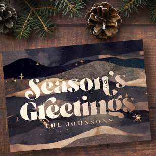 Starry Night Winter Sky Modern Elegant Chic Foil Holiday Card