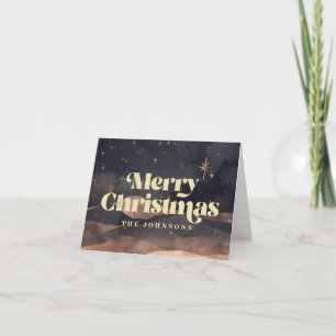 Starry Night Winter Sky Modern Elegant Chic Holiday Card