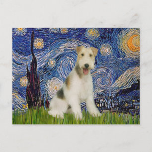 Starry Night - Wire Fox Terrier (M) Postcard