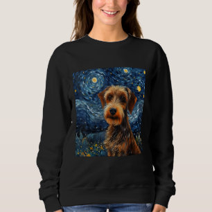 Starry Night Wirehaired Dachshund - Wirehaired Dac Sweatshirt