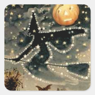 Starry Night Witch Square Sticker