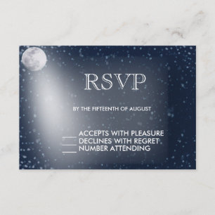 Starry Night with Moon Glow RSVP Card