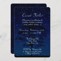 Starry Night with Tree Dark Blue