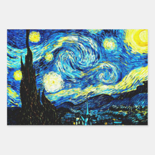Starry Night, world-famous van Gogh art Wrapping Paper Sheet