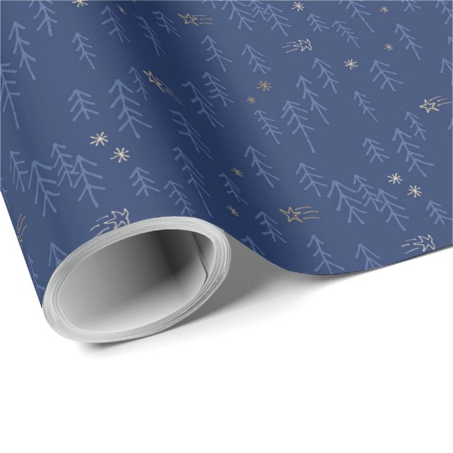 Starry Night Wrapping Paper Night Blue (Roll Corner)