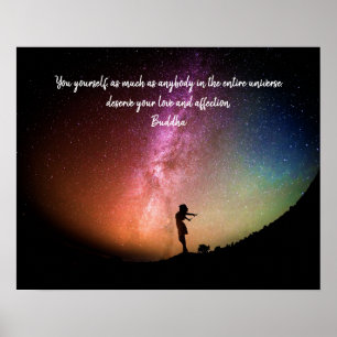 Starry Night You Deserve Your Love Buddha Quote Poster