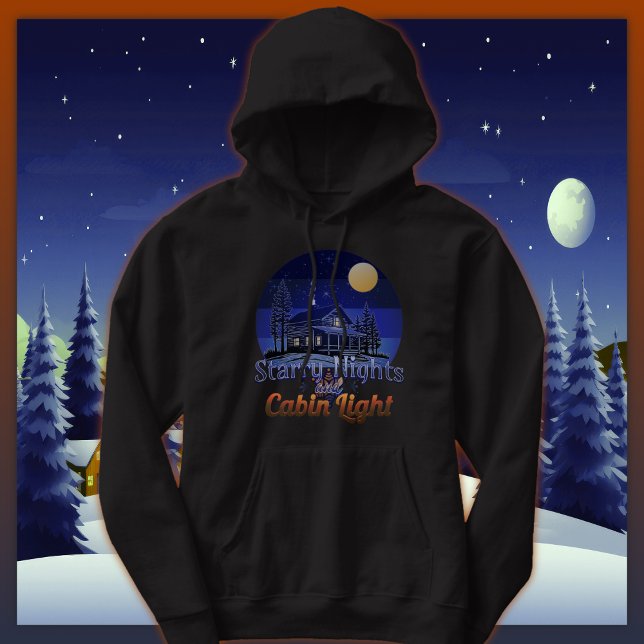 Starry Nights and Cabin Light Retro Sunset Hoodie (Creator Uploaded)