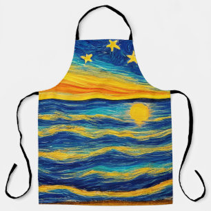 Starry Ocean Night Sky Apron
