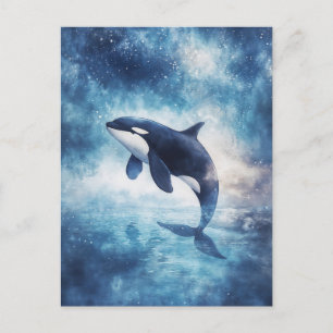 Starry Orca Whale Celestial Galaxy Postcard