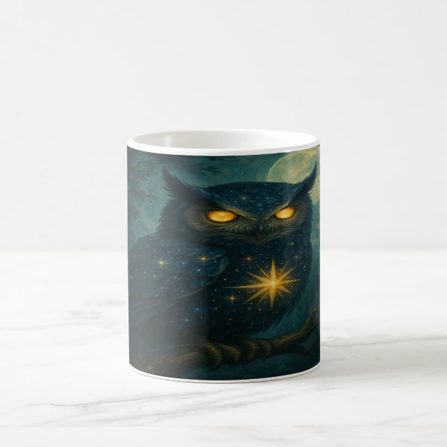 Starry Owl – Moonlit Forest Guardian Coffee Mug (Center)