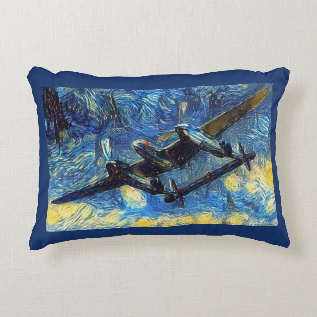Starry P-38 Night Decorative Cushion (Front)