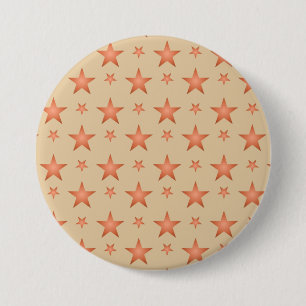 Starry pattern in gradient terracotta orange 7.5 cm round badge