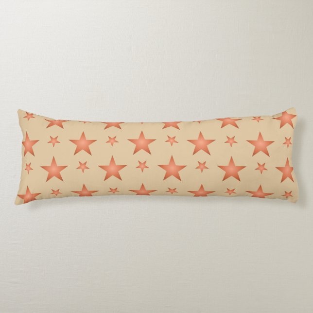 Starry pattern in gradient terracotta orange  body cushion (Front)