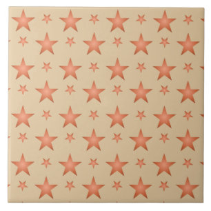 Starry pattern in gradient terracotta orange  ceramic tile