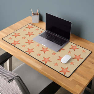 Starry pattern in gradient terracotta orange desk mat