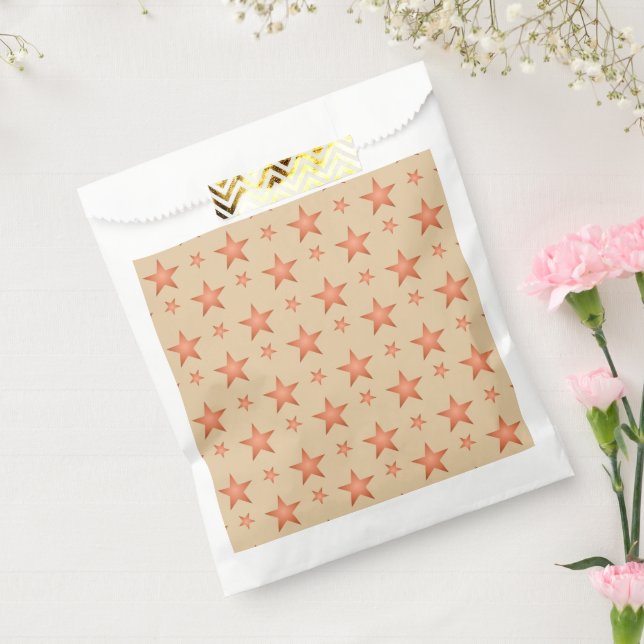 Starry pattern in gradient terracotta orange  favour bag (Sealed)