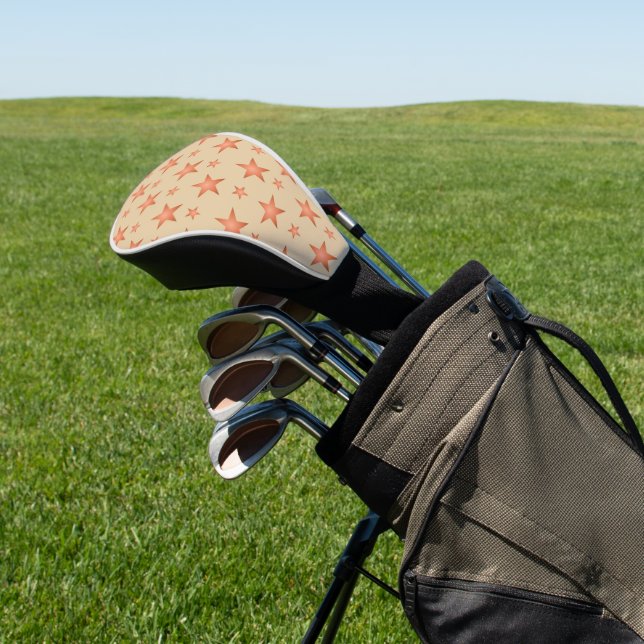Starry pattern in gradient terracotta orange  golf head cover (In Situ)