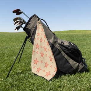 Starry pattern in gradient terracotta orange  golf towel