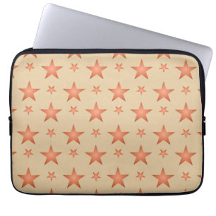 Starry pattern in gradient terracotta orange laptop sleeve